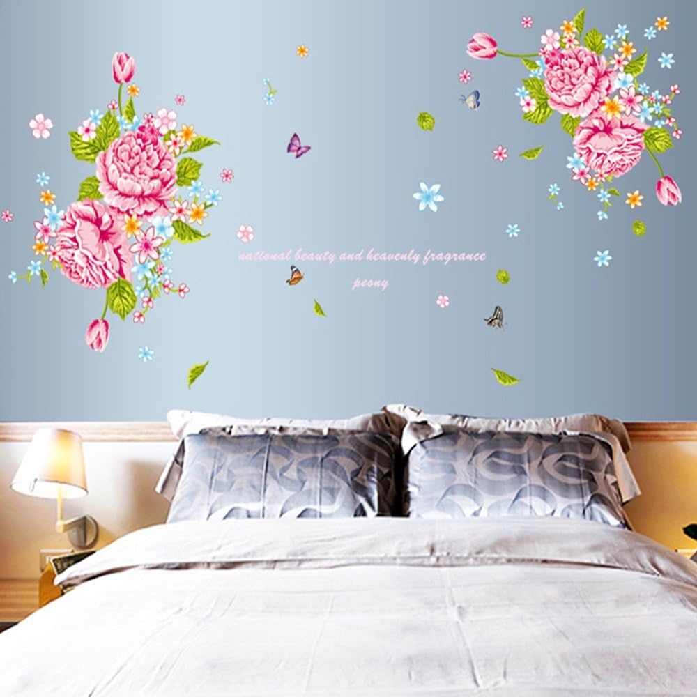 Wall stickers, Folina, floral decoration with pink peonies Ay9120