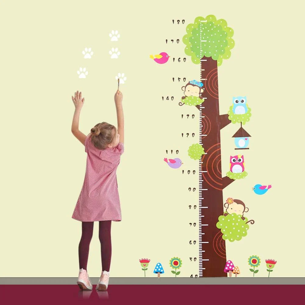 WINOMO Cartoon Kids Height Measure Ruler Nursery Growth Chart Wall Stickers Murals size 60x90  zy003