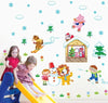 Winter Snow Animals Skiing Children Snowman Wall Stickers Kids Room Bedroom Kindergarten Removable Kids Playing Game Stickers