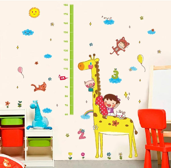 Rjjrr Cartoon Giraffe Height Ruler Wall Sticker Xl8203