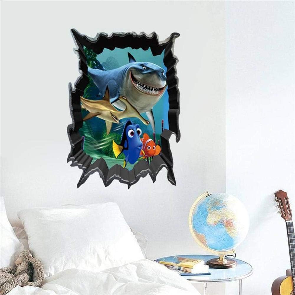 CSCH Wall Stickers Shark Dory Nemo 3D Broken Hole Wall Stickers  Ncs1438