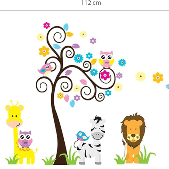 Wall Stickers Family Mural Decal Paper Art Decoration Girafle Tree size 60x90 df5091