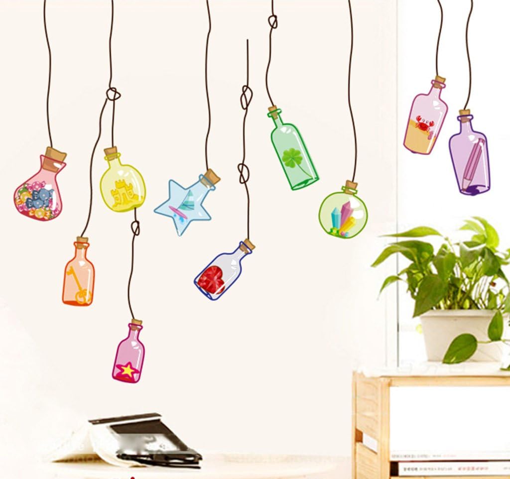Decals Design 'Beautiful Wall Drift Bottles' Sticker (PVC Vinyl size 45 cm x 60 cm) ay919