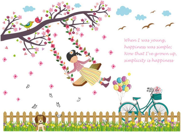 Butterfly Flowers Trees Cartoon Animals Wall Stickers