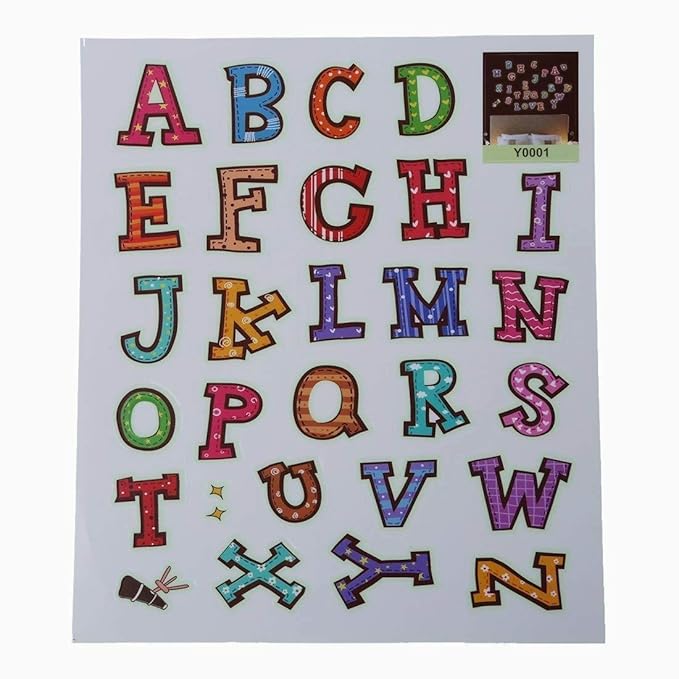 Yigo Fluorescent Luminous Wall Stickers Glow in The Dark Stars Home Decoration Eco-Friendly PVC Cartoon Wall Decal for Kids Rooms-Alphabet