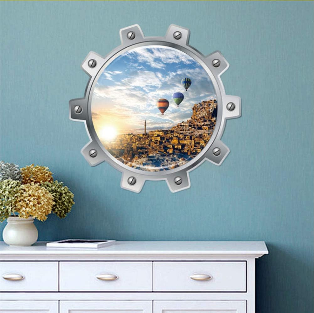 Mrhxly Submarine Porthole View 3D Wall Sticker Underwater Sea Animals Wallpaper Poster Shark Jelly Fish Ocean Landscape Wall Graphic