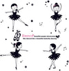 Xh1002 Dance Ballet Girls Kindergarten Classroom Cartoon Characters Children's Room Bedroom Wall Stickers, pvc white film material, big