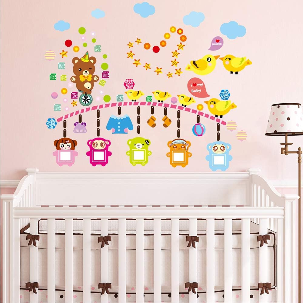 Wall sticker factory-three generations of large size wall stickers wall stickers indoor classroom layout cute photo frame combination stickers AY7024