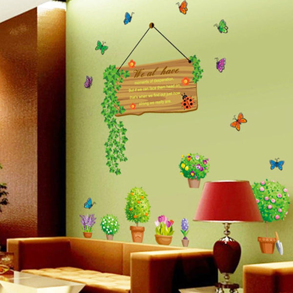 Cartoon animal, flower, butterfly, tree wall stickers, home decor, PVC decoration, size 60x90 ay9172