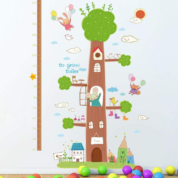Kids Room Wall Sticker Pencil Tree Animal Measurement Height Stickers Children's Room Bedroom Cartoon Height Height Stickers Kindergarten Classroom-Photo Color_Oversized size 60x90 sk2003ab