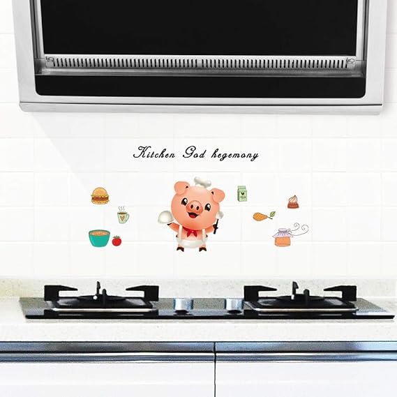 Cartoon Vegetables Fumes Wall Stickers Kitchen High Temperature Self-Adhesive Transparent Oil-Resistant Stickers size 60x90 nc033