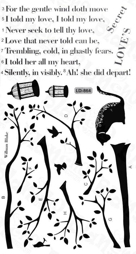 Poem & Cat - Interior Wall Sticker Applique Wallpaper 32cm*60cm