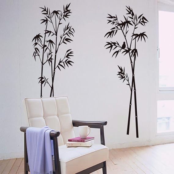 Black Bamboo Wall Sticker Home Decal Paper Removable  size ay9156