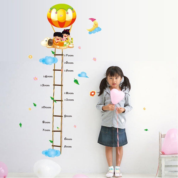 ufengke® Heißluftballon Leiter Messlatten Wandsticker (50-170cm),Kinderzimmer Babyzimmer Entfernbare Wandtattoos Wandbilder size 60x90 ay884