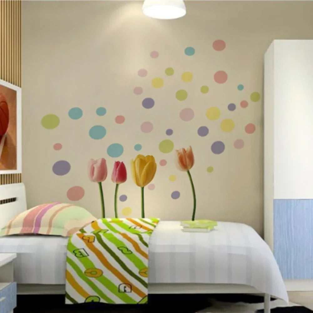 Colorful Flowers Butterflies Trees Wall Stickers size 45x60 ay6007