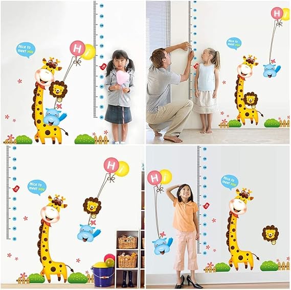 JANOMI height chart wall sticker,wall stickers & murals, Baby Height Growth Chart Ruler Giraffe Height Chart Wall Decals Children Height Measurement Chart Wall Stickers for Kids Room Nursery