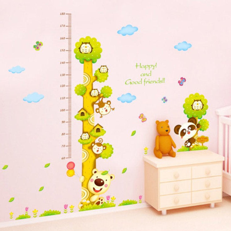 Decals Design 'Happy and Good Friends Height Chart' Wall Sticker size 50x70 xy8116ab