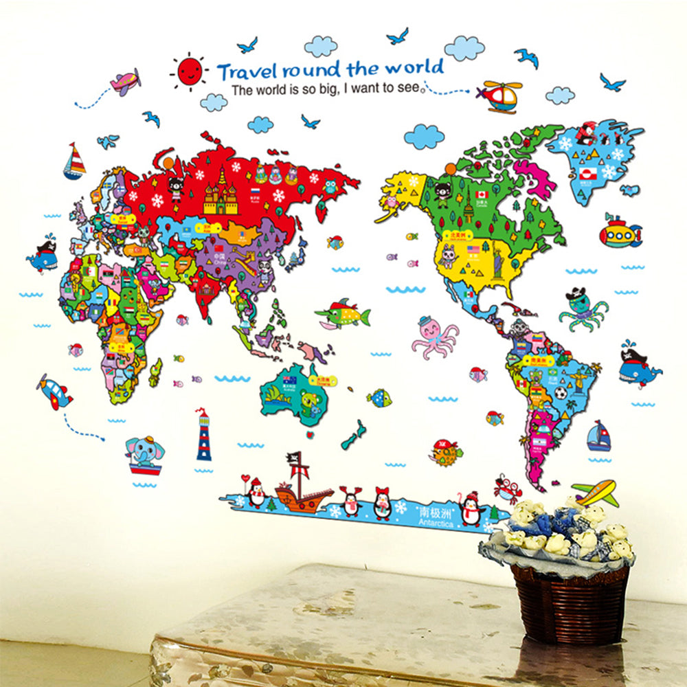 Cartoon Map Wall Sticker XH9261