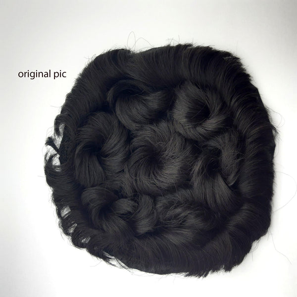 Curly Chignon Hair Clip In Hairpiece 7 Star Extensions Bug/Ash /Black/Flaxen Color Synthetic Chignon For Women  hefrbkd6a-4