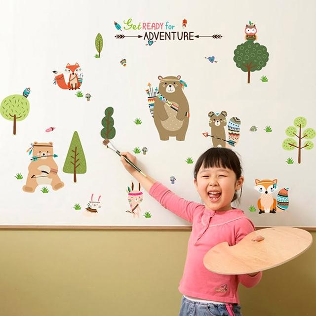 Forest Animals Friendly Wall Sticker 83cm(H) x 162cm(W)