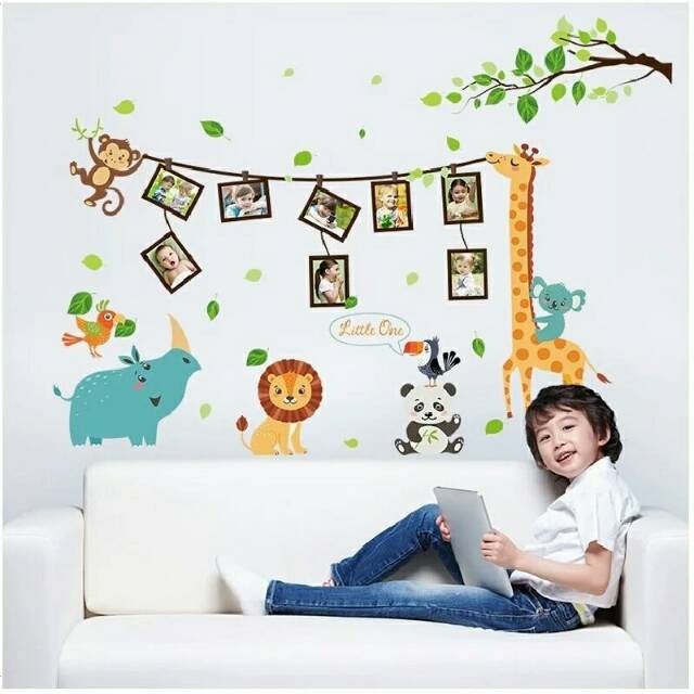 RELIZA WALL STICKER JERAPAH ZOO ANIMAL HEWAN ANAK KIDS FRAME FOTO SK9206 STIKER DINDING