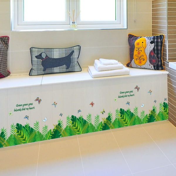 Green Grass Design Decorative Vinyl Wall Sticker size (50 CM X 70 CM) sk7128