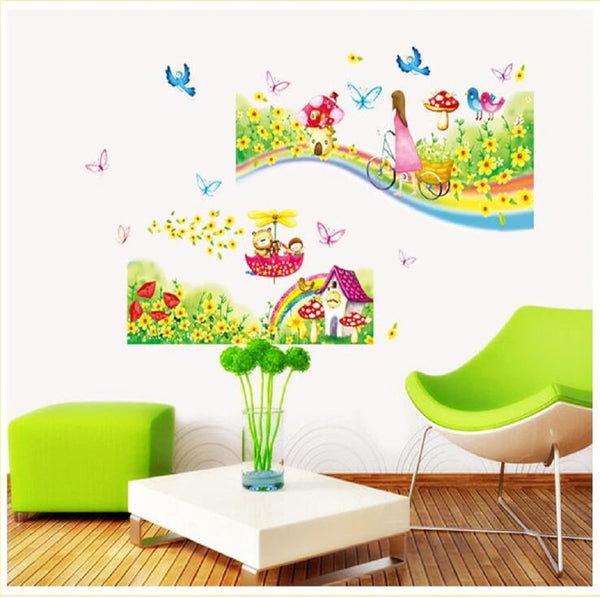 Wall sticker factory-three generations of large wall stickers dream rainbow AY7163