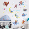 METH HM71012 CUTE BEAR SLEEP N PLANE GOODNIGHT WALLSTICKER WALL STIKER