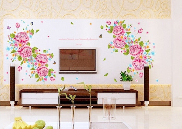 Wall stickers, Folina, floral decoration with pink peonies Ay9120