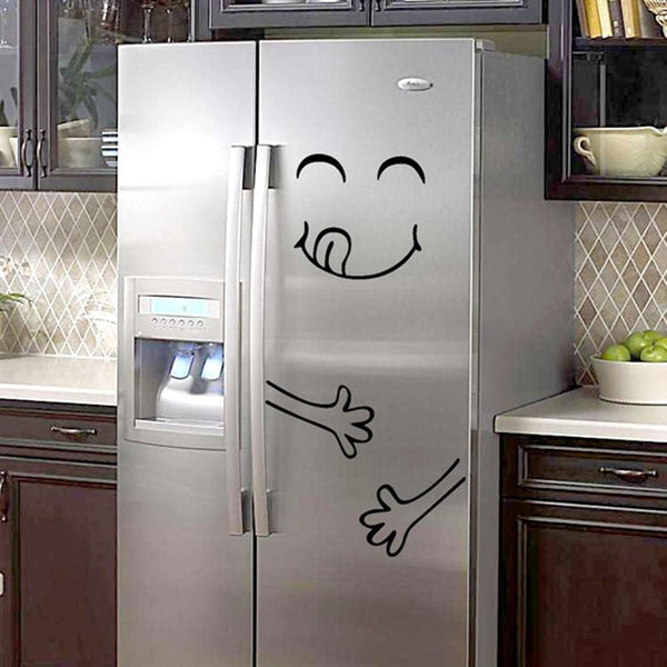 Happy Delicious Face Sticker Smiley Face Fridge Wall Stickers Environmental Home Art Decor(A)