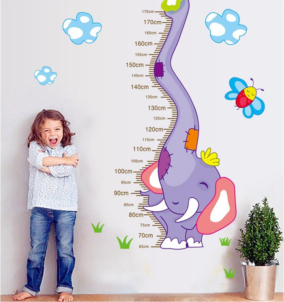 Ufingo Cartoon Elephant Height Chart Decals, Children's Room Nursery Removable Wall Stickers Murals