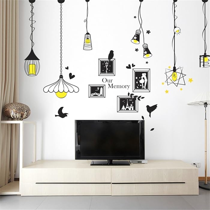 Modern creative wall stickers Living room Bedroom sofa restaurant background wall decoration stickers fashion creative wall stickers personalized wallpaper, pendant lamp photo Frame wall Xh5312c