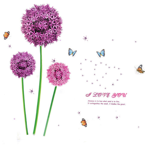 Flower Butterfly Print Adhesive Wall Sticker Decal Wallpaper  size 60x90 ay9127