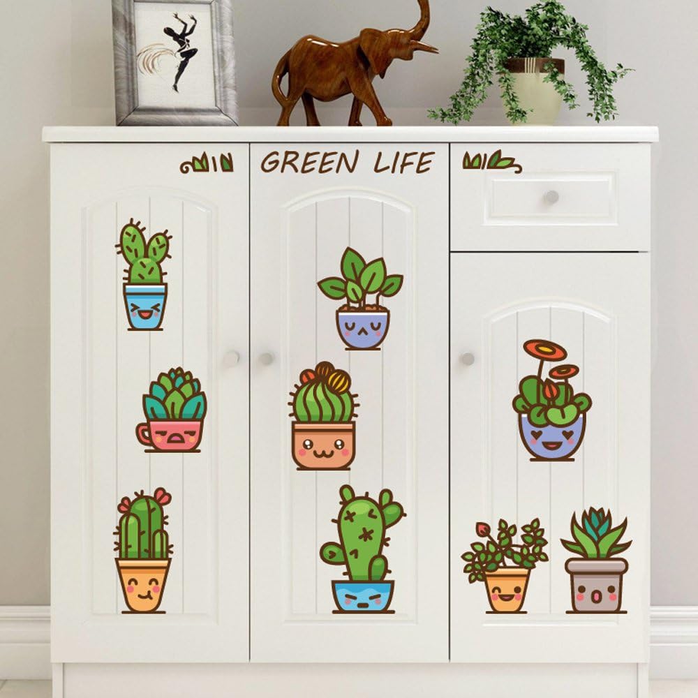 Removable PVC Wall Stickers Cute Emoji Pot Home Decor for Baby Boy Girl Kids Bedroom Kitchen  size 50x70 sk7115
