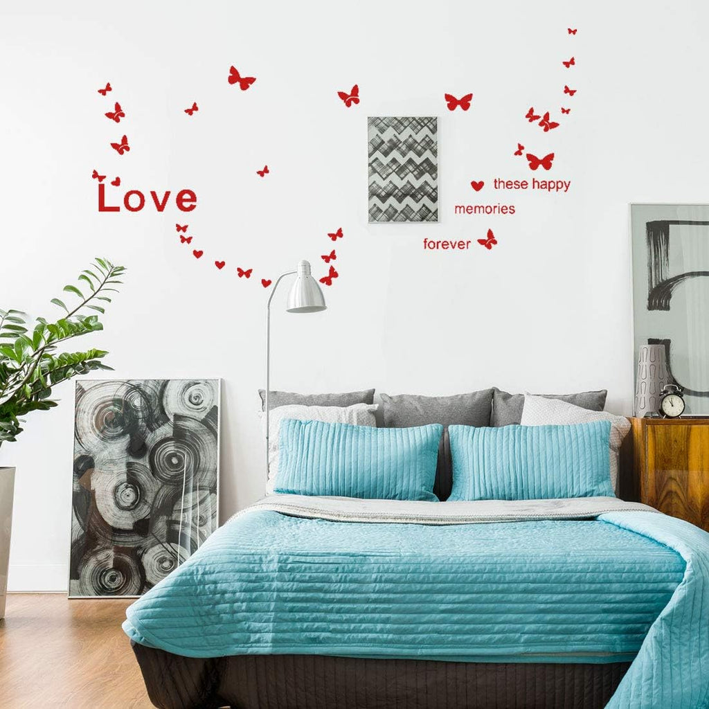 sourcing map Délicat Papillon Modèle Mur Autocollants Amovible Art Mural Papier pour Salle Chambre TV Mur Décalque