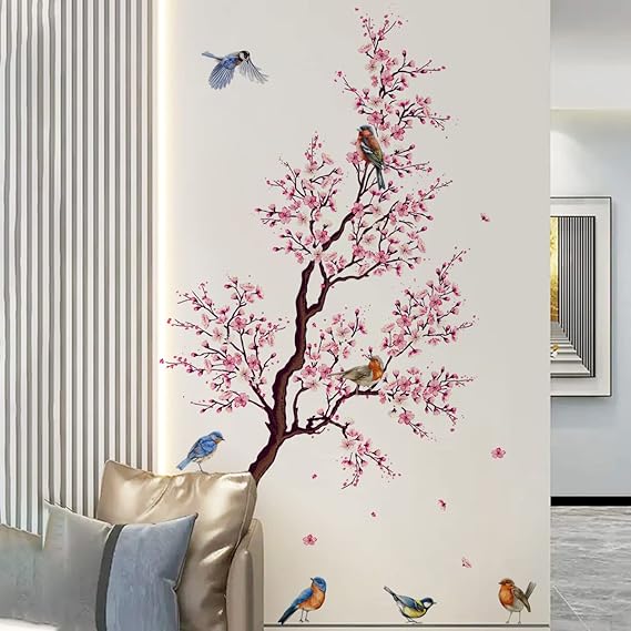 A set of wall stickers birds flower branches wall sticker wall decoration xh6021