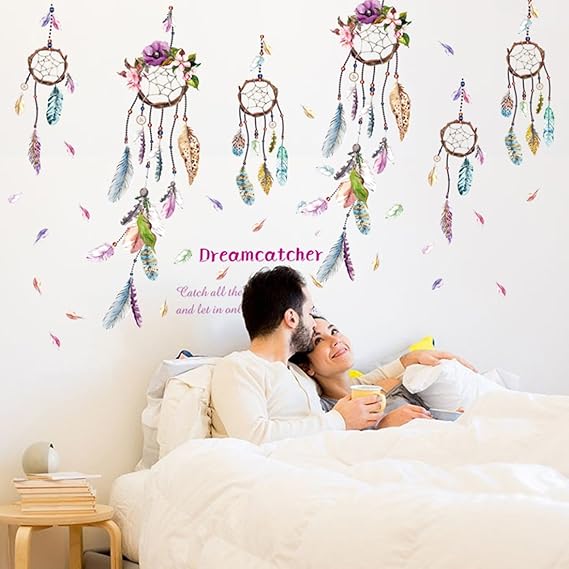 Cortina Dreamcatcher Art Theme Wall Sticker (Vinyl, 46 cm x 5 cm x 5 cm, PNB-SK9051)