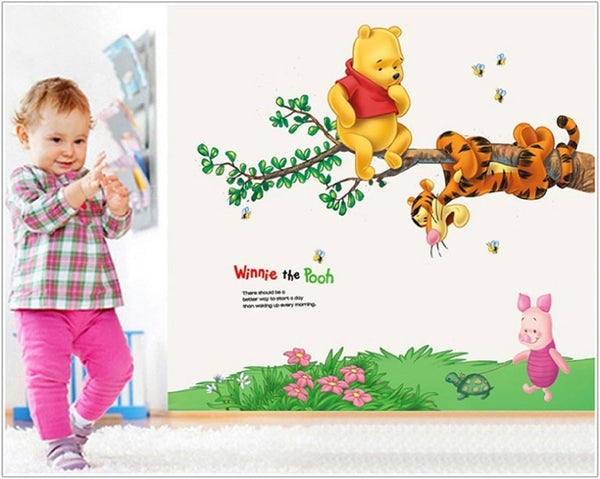 Jaamso Royals 'Cartoon Animals Elephants Coconut Trees' Wall Sticker (Vinyl, 46 cm x 5.1 cm x 5.1 cm, AY639A)