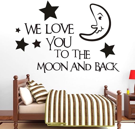 StickMe 'We Love You to The Moon and Back - Motivational Inspiration Quotes Wall Sticker size 60x90 df5202