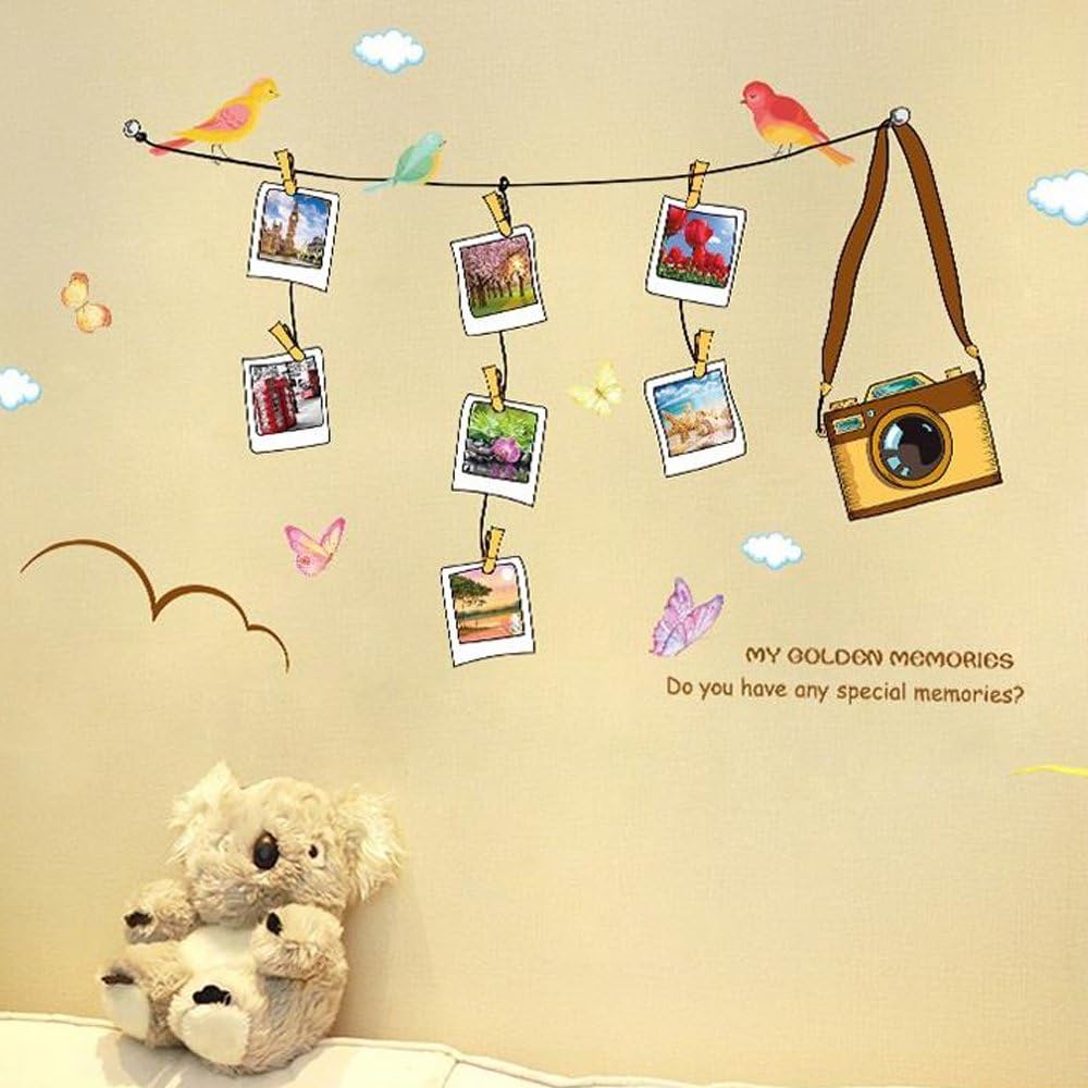 Solimo Wall Sticker for Living Room (Travel Photo Gallery, Ideal Size on Wall, 180 cm X 100 cm), PVC Vinyl abc1050