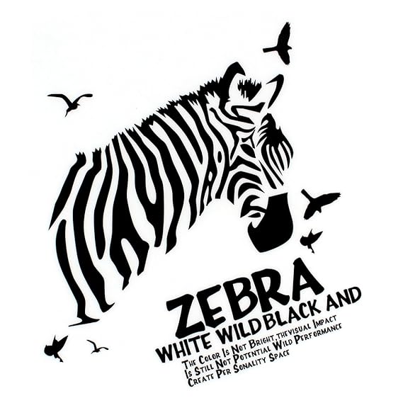 PRAVÃ‚® Zebra Bird Pattern Living Room Bedroom Removable Wall Sticker Decal Wallpaper size 60x90  dlx6018