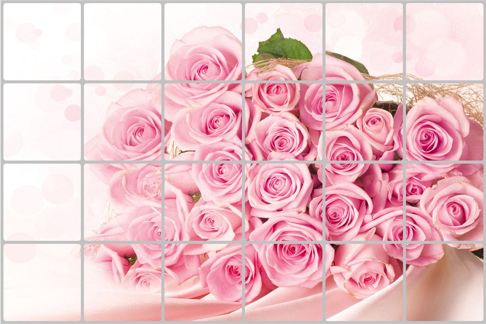 ACEFAST INC 6090CM Kitchen Oil Proof Waterproof Decal Wall Stickers Pink Rose Decal(A7)