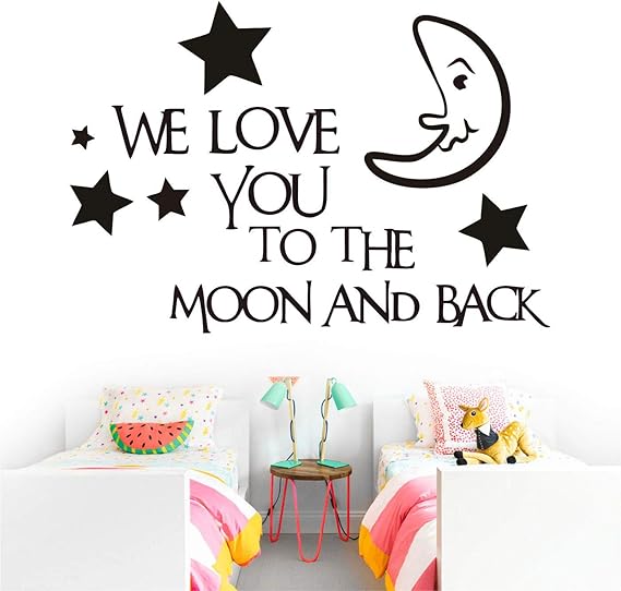 StickMe 'We Love You to The Moon and Back - Motivational Inspiration Quotes Wall Sticker size 60x90 df5202