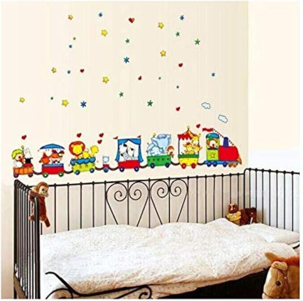 Cute Animal Train Wall Sticker Decal Vinyl Art kids Baby nursery Room Cartoon Decor Home Decor