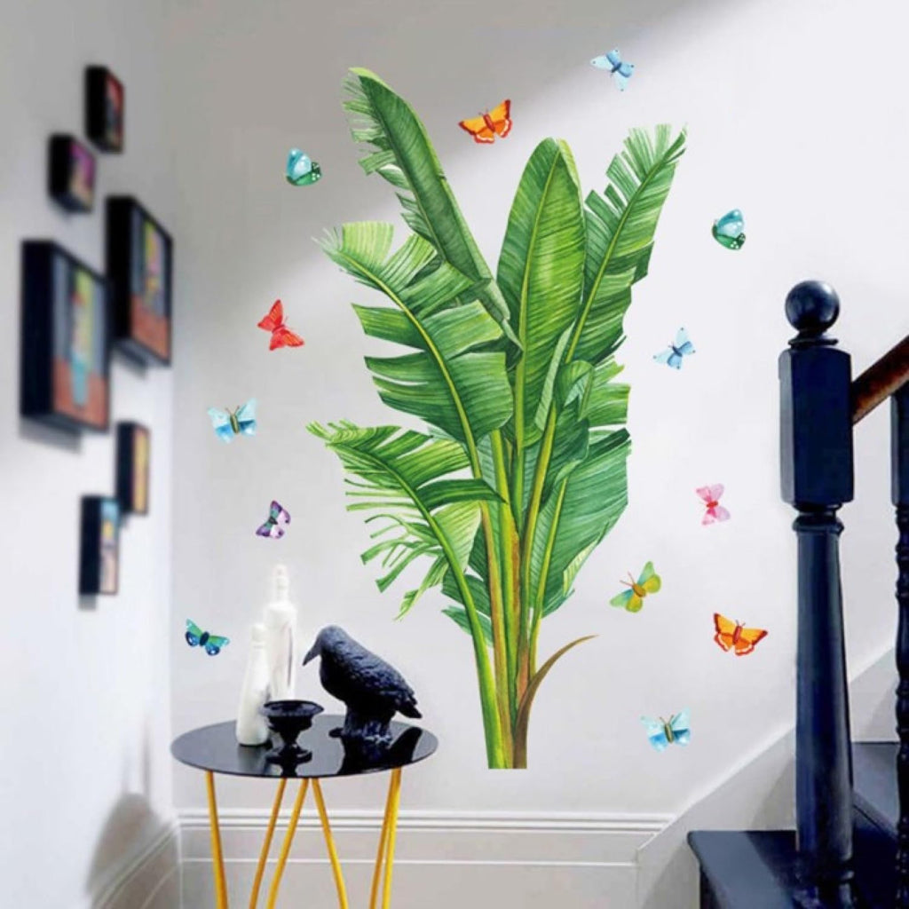 HM92059 Indian Royals Tropical Palm Leaf Plants Kids Self Adhesive Home Décor Wall Sticker (60 CM X 90 CM)