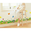 Flower and butterfly fence wall decal AY926B