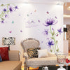 SK9035 WALL STIKER PURPLE FLOWER KISS ME