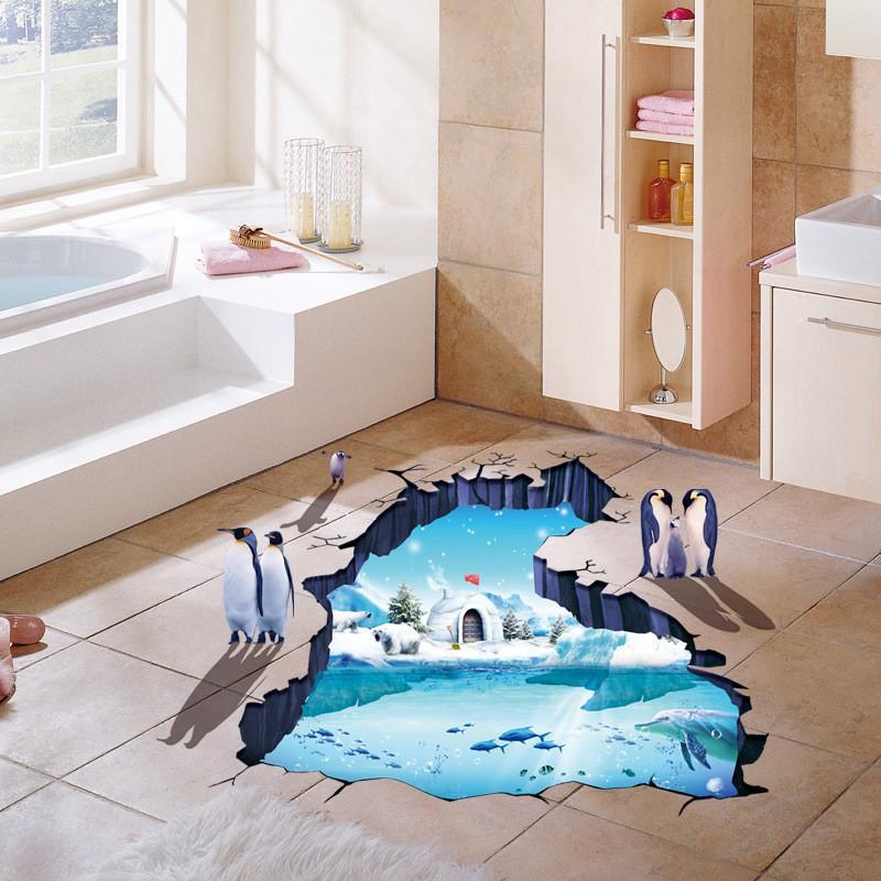XL8303 SNOW N PINGUIN 3D wallsticker wall sticker stiker dinding