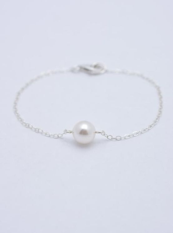 Floating Single Pearl Jewelry Set - Pearl Jewelry Set Necklace Bracelet Earrings