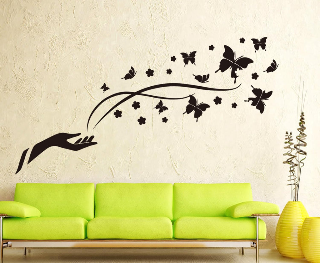 Jm8342 Black Butterflies Vinyl Wall Sticker Home Decal Paper Removable Living Dining Bedroom Kitchen Art Picture Murals DIY Stick Girls Boys Baby Nursery